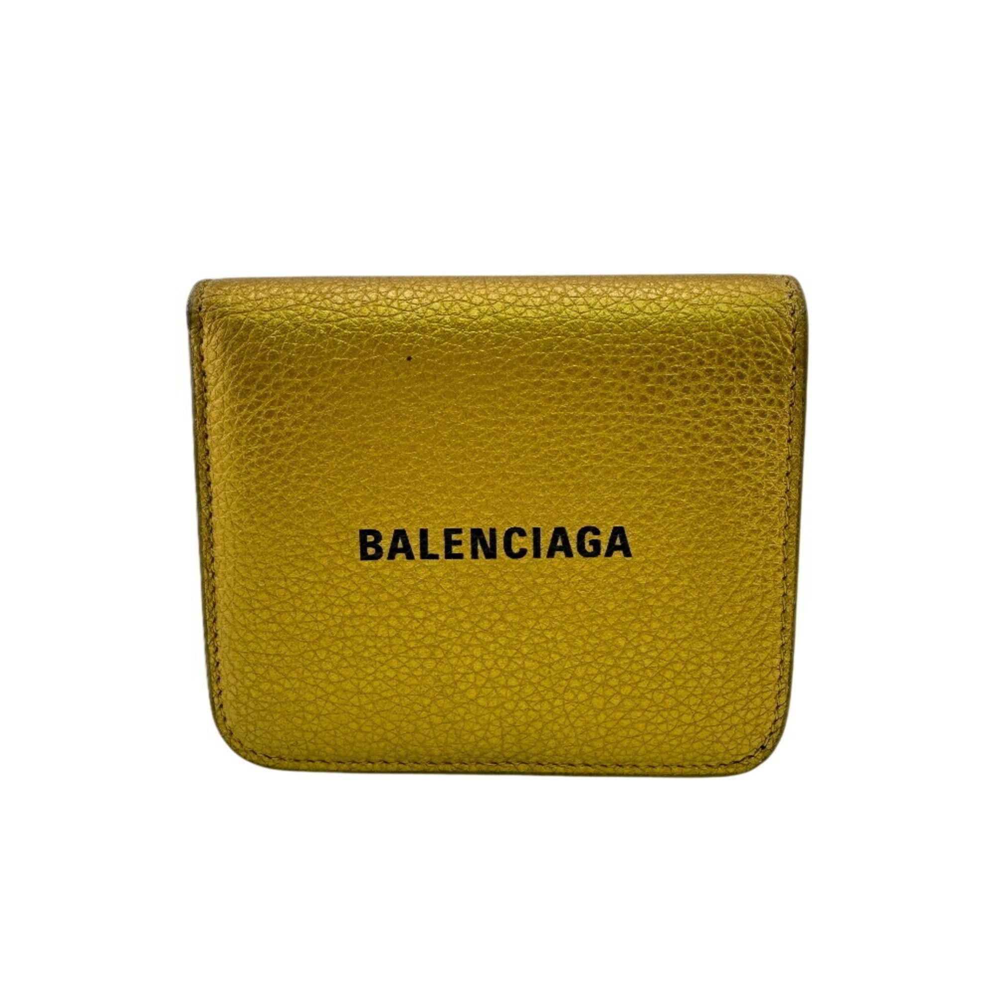 BALENCIAGA Everyday Compact Wallet Bi-fold Gold Unisex
