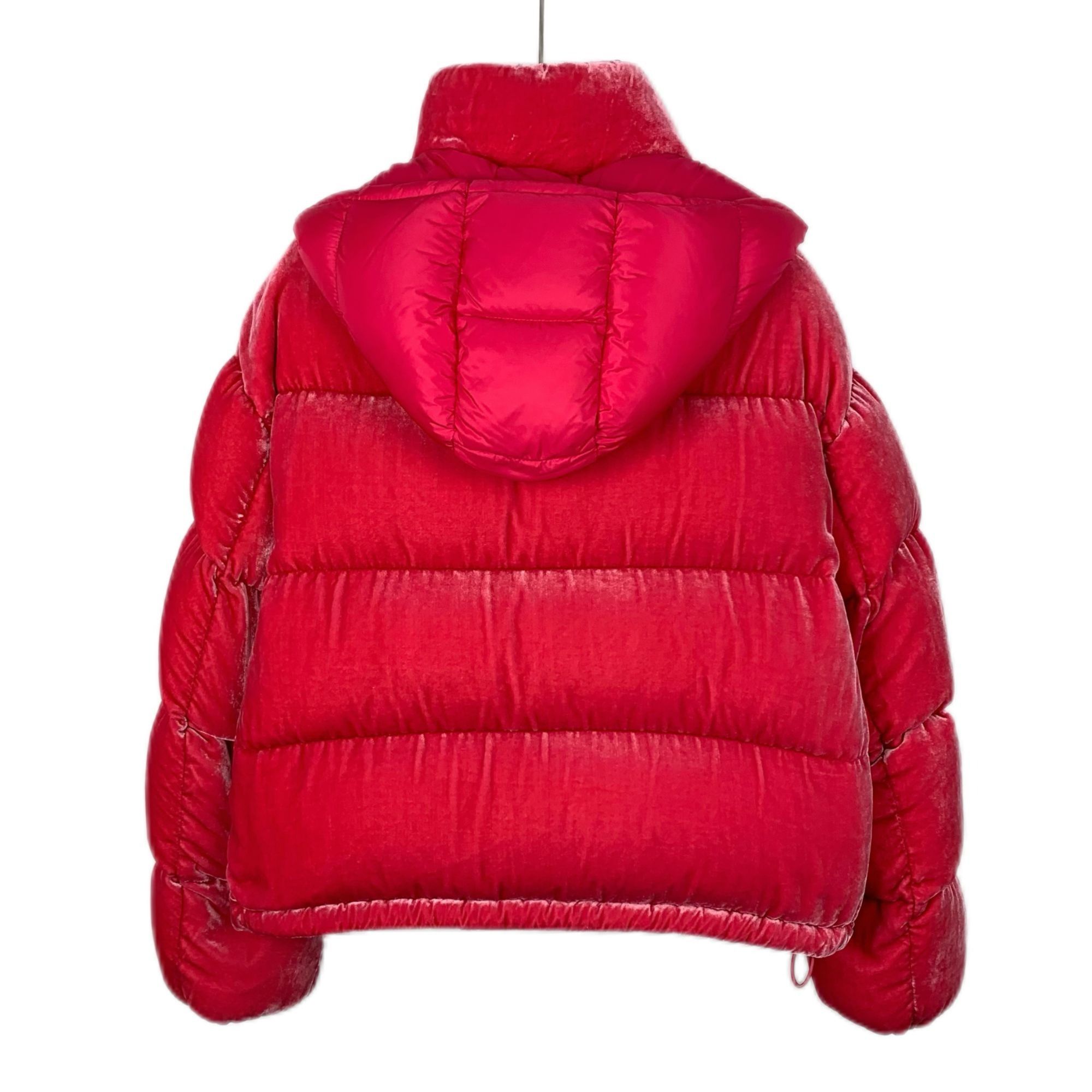 Moncler Moncler Red Velvet Logo Down Jacket (Size XXS) Size XXS / US 00 / IT 34 - 12 Thumbnail