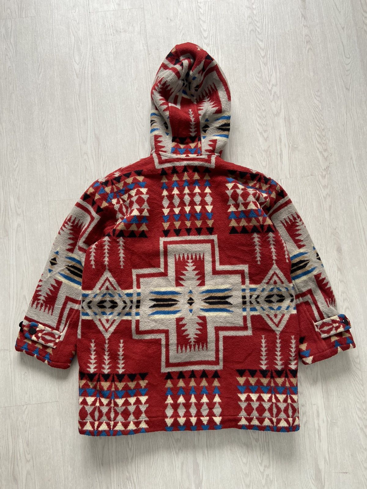 Aztech Mountain × Pendleton Vintage 1990’s First Braud Navajo Native Wool Duffle Jacket Size US L / EU 52-54 / 3 - 5 Thumbnail
