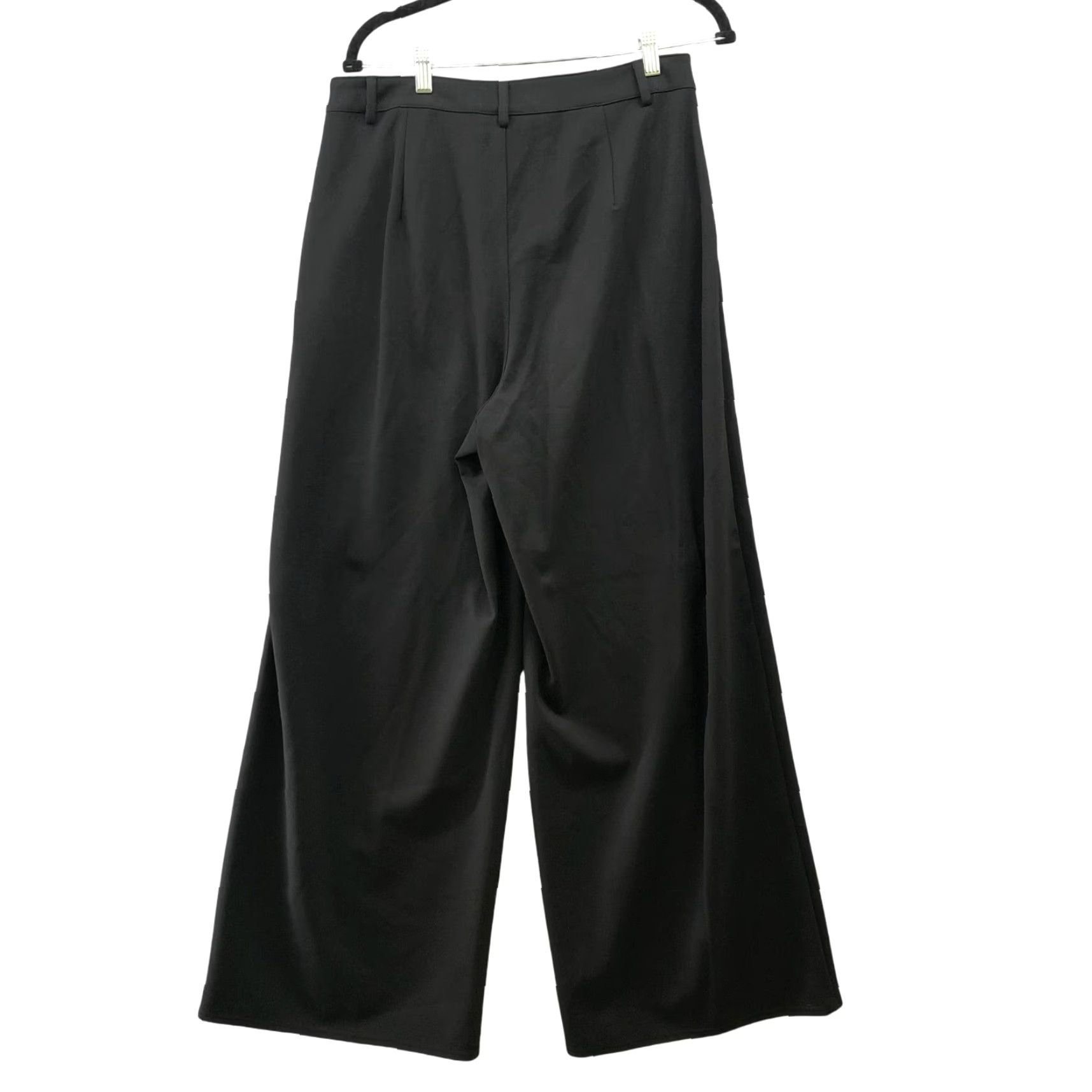 Bar III Bar lll Pants Womens L Black Ponte Knit High Rise Wide Leg Creased Size 36" / US 14 / IT 50 - 2 Thumbnail