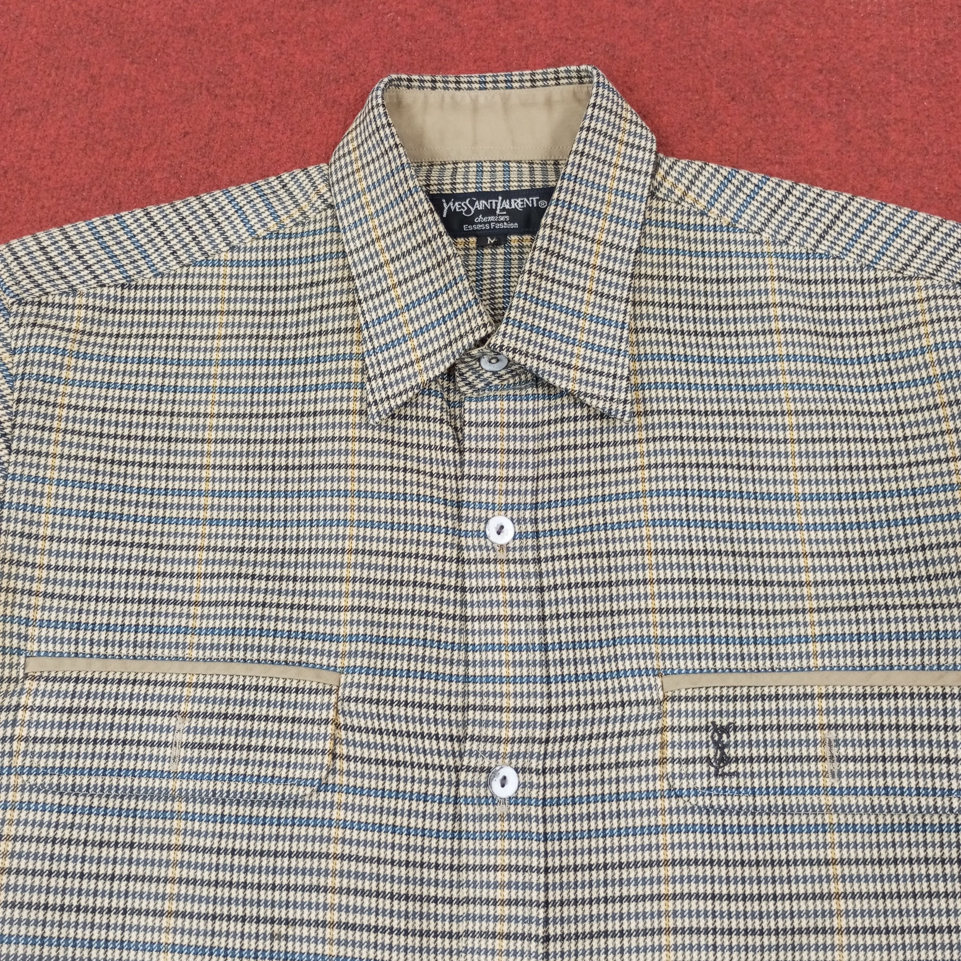 Vintage × Yves Saint Laurent Yves Saint Laurent Fashion Brand Double Pocket Shirt Size US M / EU 48-50 / 2 - 2 Thumbnail