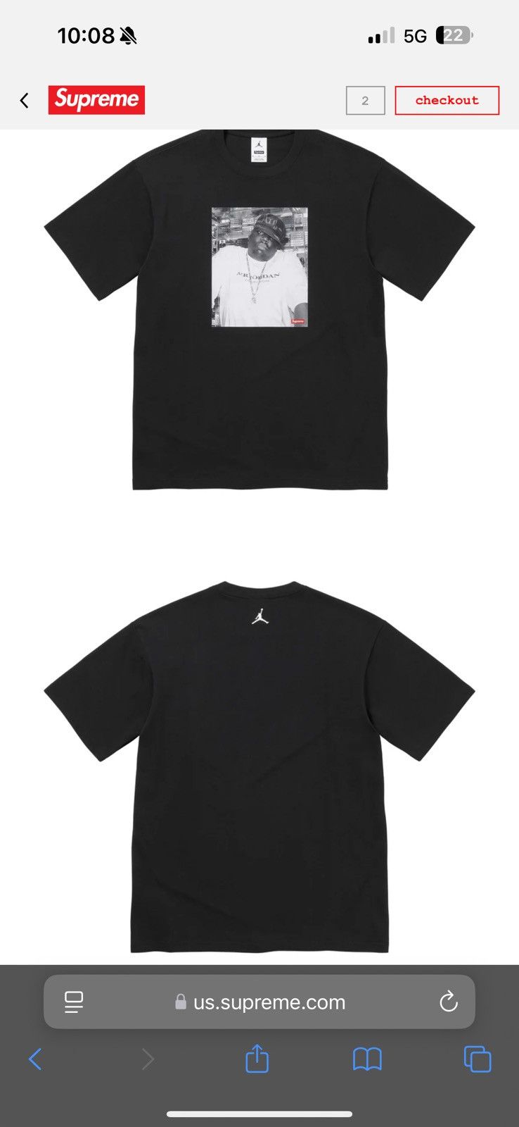 Jordan Brand × Supreme Supreme Jordan biggie t shirt xl Size US XL / EU 56 / 4 - 1 Preview