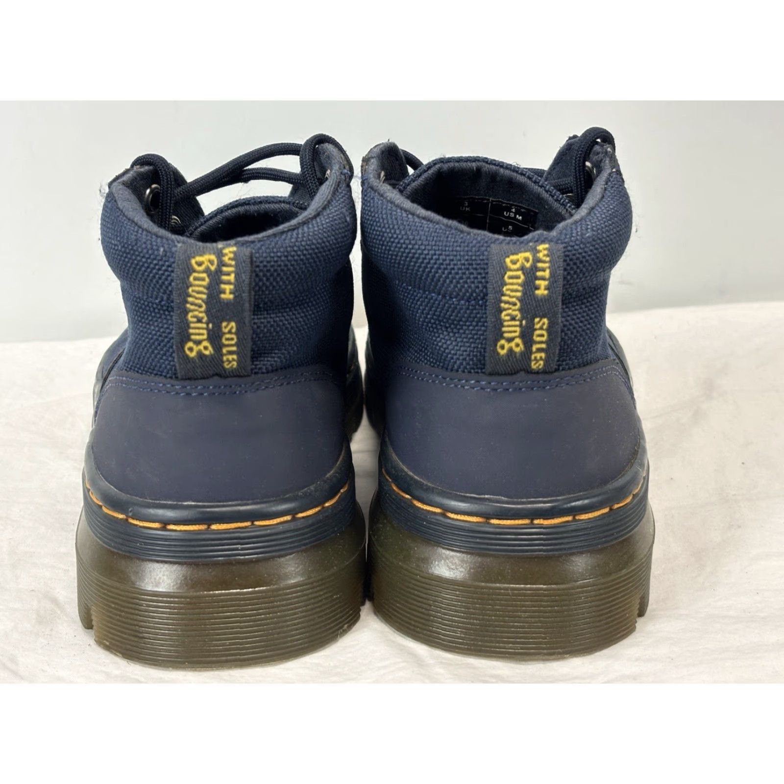 Dr. Martens VINTAGE Dr. Martens Canvas Bonny Boots Sz 4 Men Indigo Blue Lace Up Combat Chelsea Footwear Size US 5 / EU 37 - 4 Thumbnail