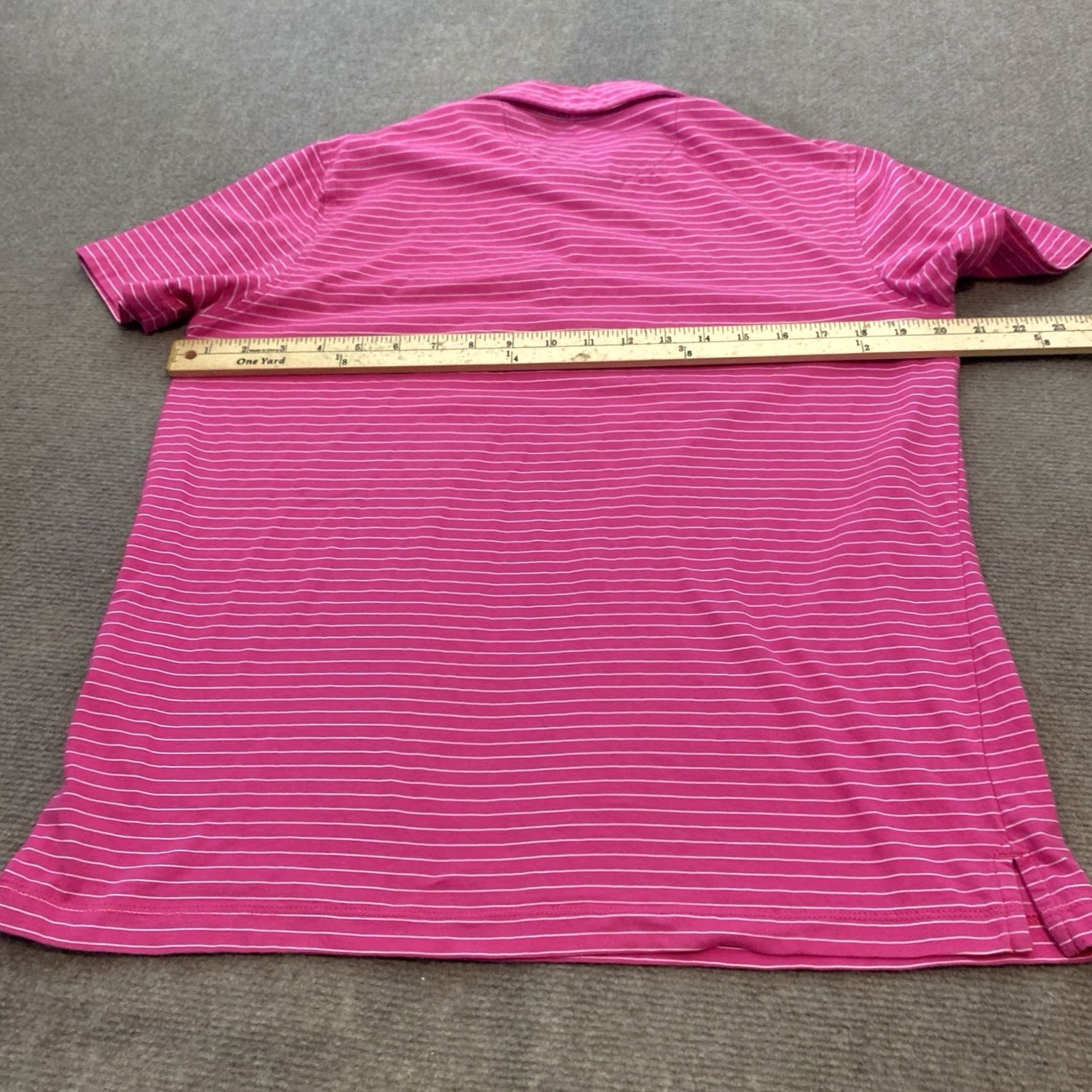 Tailorbyrd TAILORBYRD Polo Shirt Mens Medium Pink Striped Performance Stretch Logo Polo Size US M / EU 48-50 / 2 - 5 Thumbnail