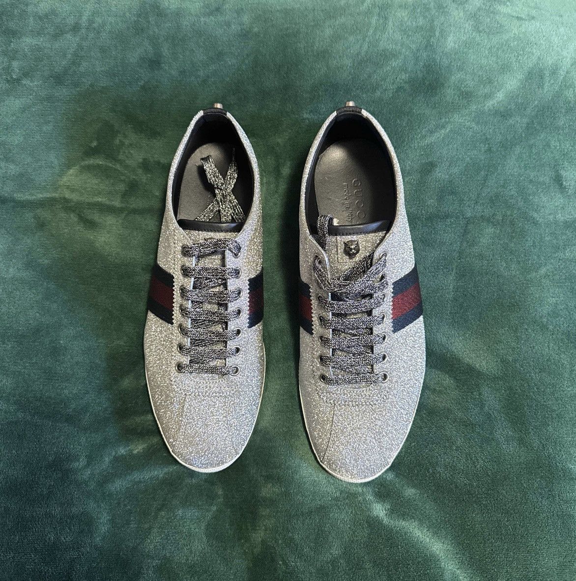 Gucci Gucci Web Sneaker “Glitter” Studs’ sz 9 1/2 Size US 9.5 / EU 42-43 - 3 Thumbnail