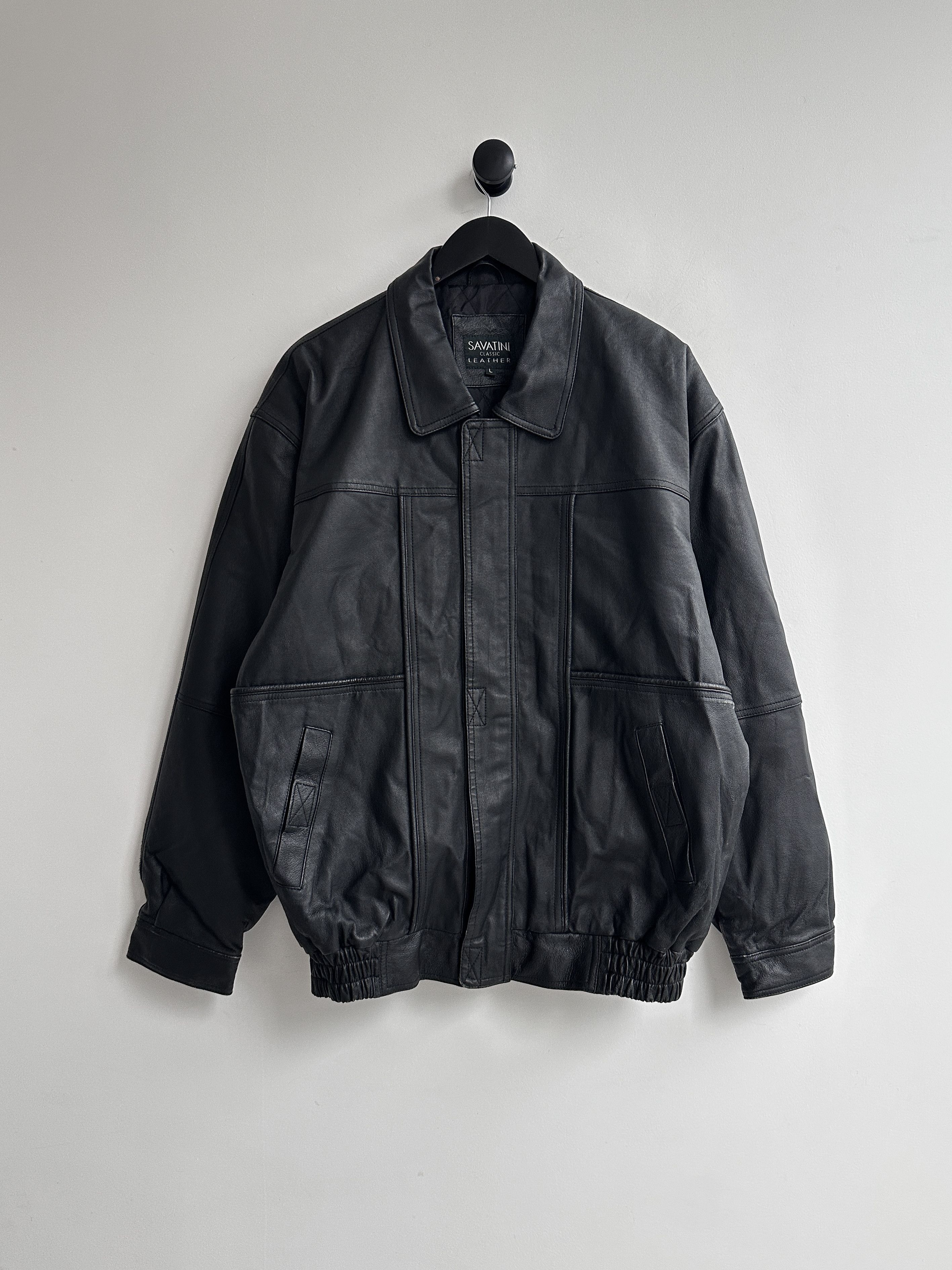 Other Vintage Real Leather Bomber Jacket Size US L / EU 52-54 / 3 - 1 Thumbnail