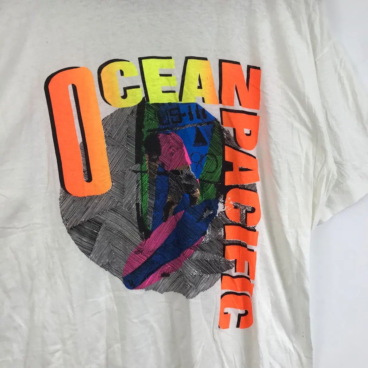 Ocean Pacific Vtg 90’ OCEAN PACIFIC OP Surfing Art Hawaii Art Tee Shirt Size US XL / EU 56 / 4 - 4 Thumbnail