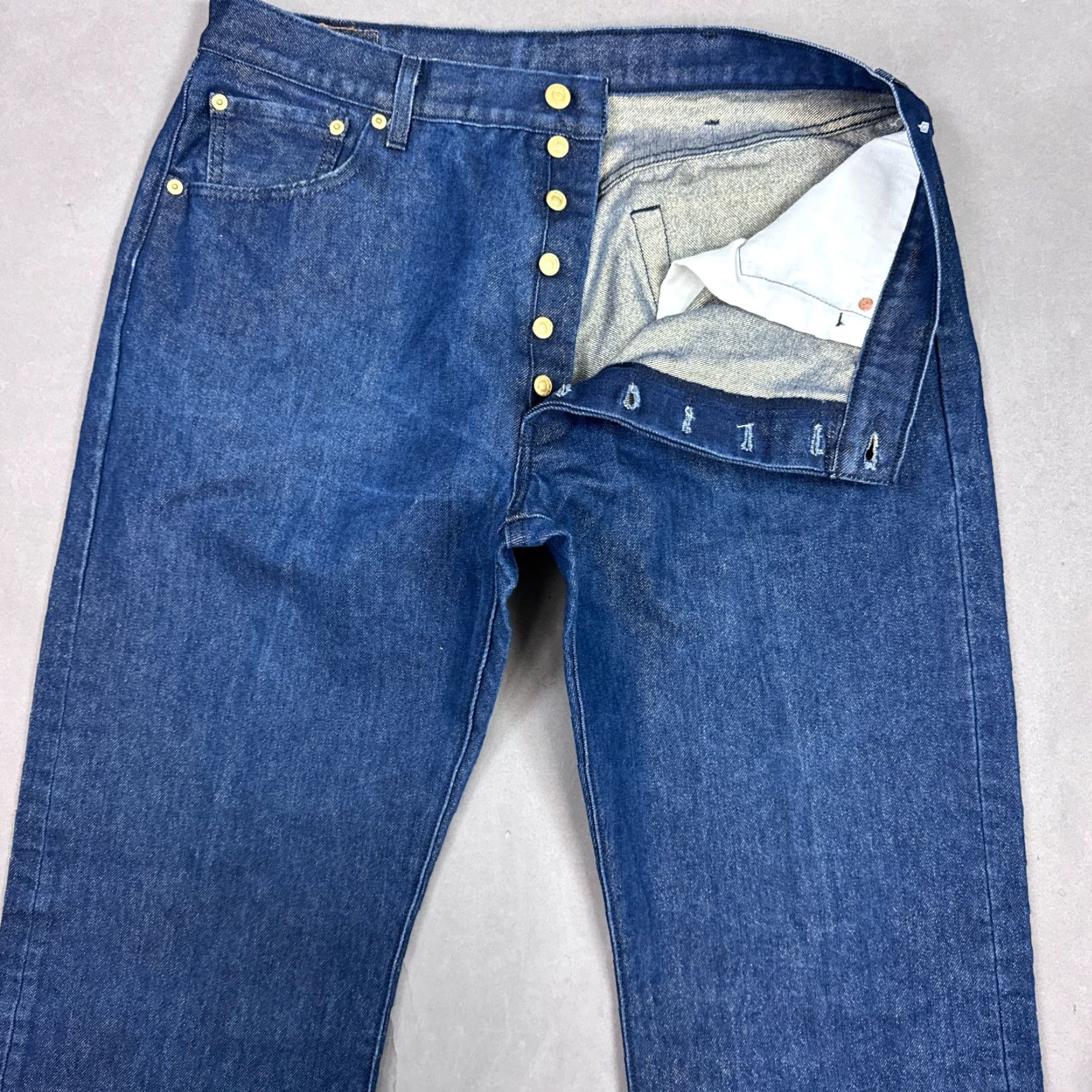Levi's Levis 501 Jeans Mens 36x30 Blue Gold Metallic Denim Pants Button Fly Tag38x32 Size US 38 / EU 54 - 2 Thumbnail