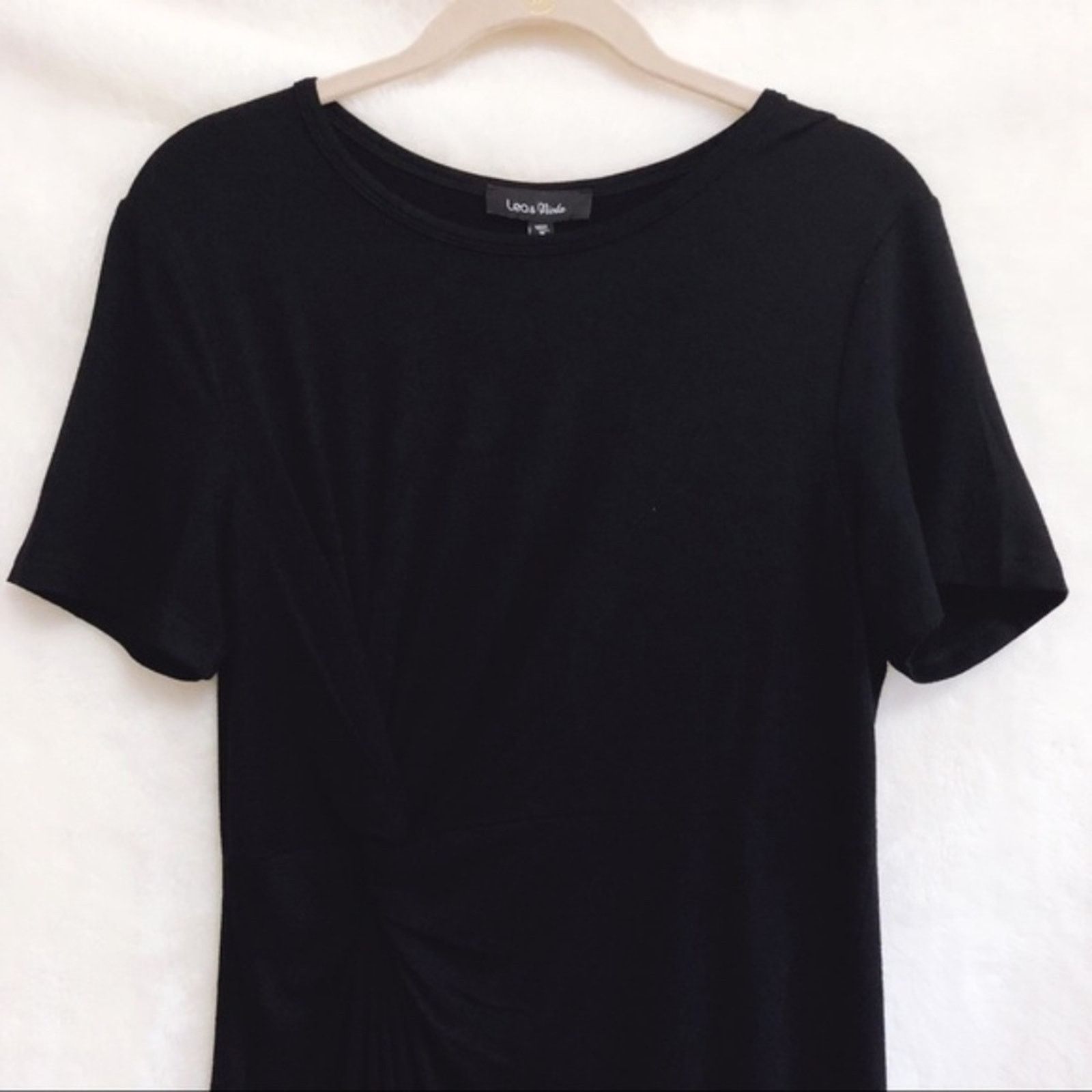 Other Lea & Viola Black Knotted Front T-Shirt Dress Size M / US 6-8 / IT 42-44 - 3 Thumbnail