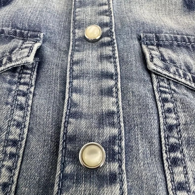 Givenchy Givenchy Size38 Pearl Buttoned Five-Star Denim Jacket Size US M / EU 48-50 / 2 - 5 Thumbnail