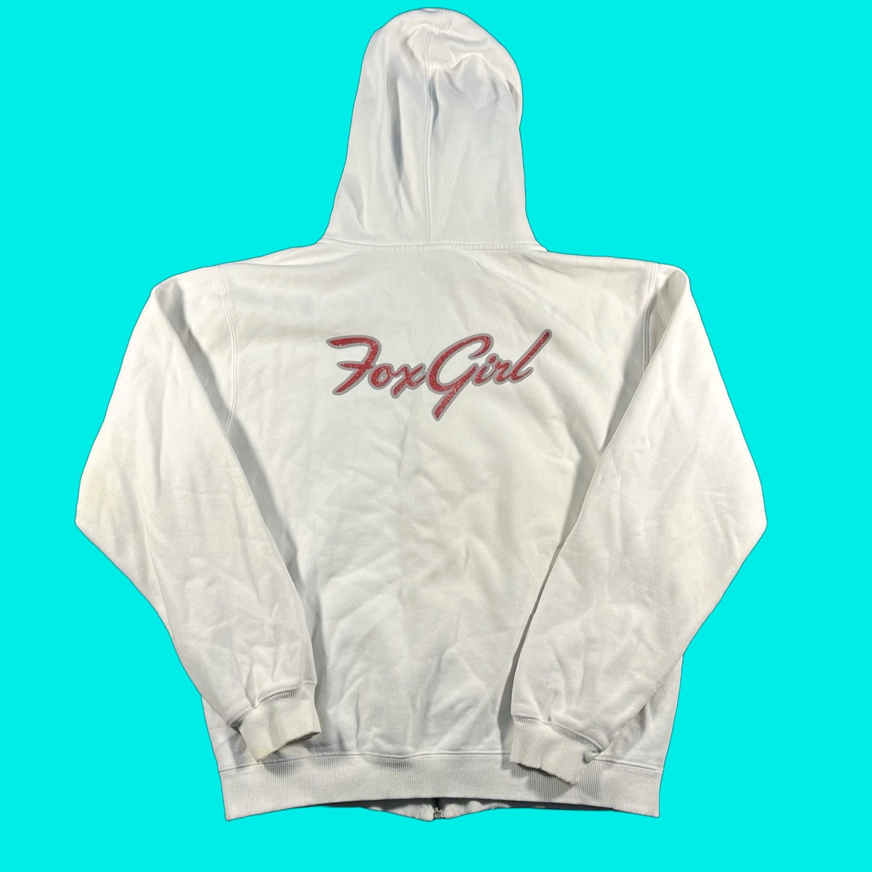Fox Racing VINTAGE Fox Racing Hoodie Jacket Womens L White 90s Grunge Motocross Skater Zip Full Zip Casual Size L / US 10 / IT 46 - 1 Thumbnail
