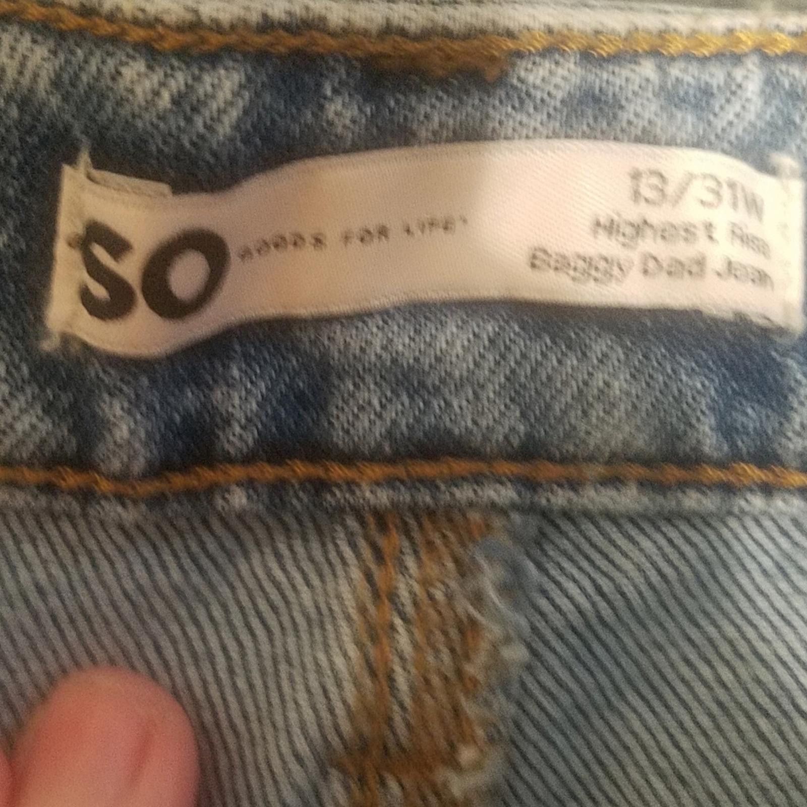 Other SO Women's Distressed High Waist Baggy Dad Jean's Size 13/31 Size 30" / US 8 / IT 44 - 3 Thumbnail