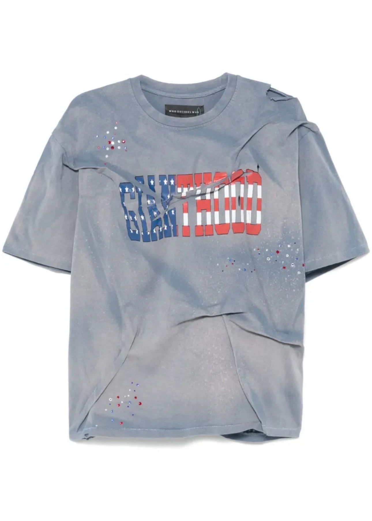Other Washed Blue Curved Eagle Slogan Tee Size US M / EU 48-50 / 2 - 1 Thumbnail