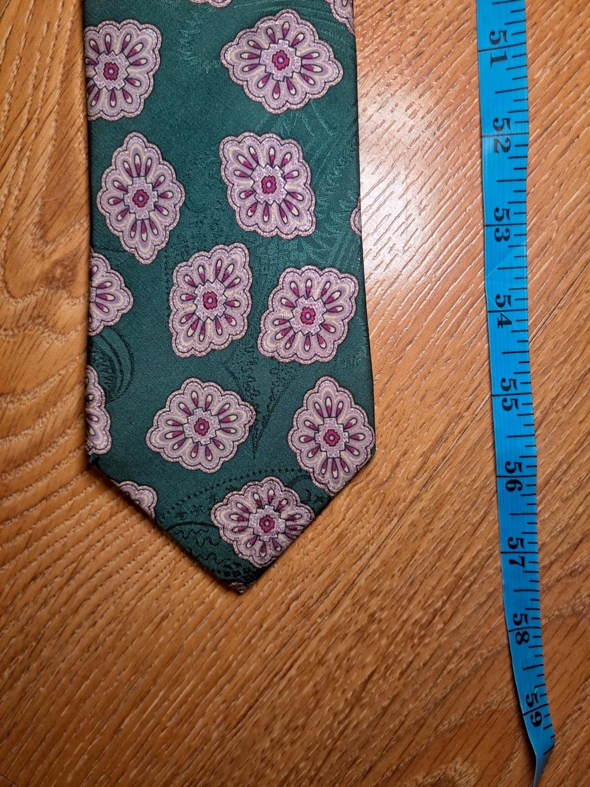Lands' End Lands End Tie 100% Silk Handmade in USA Green Floral Size ONE SIZE - 5 Thumbnail