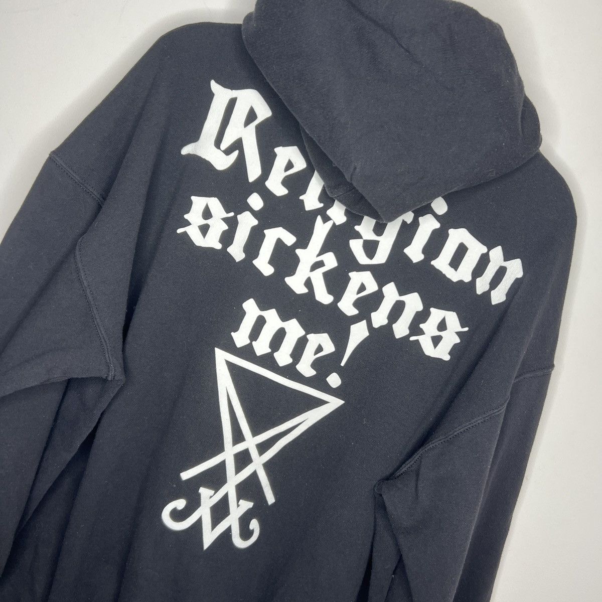 Band Tees × Vintage Vintage Dimmu Borgir Hoodie 90s 👁️ BIG LOGO + BACK LOGO 👁️ Size US XL / EU 56 / 4 - 8 Thumbnail