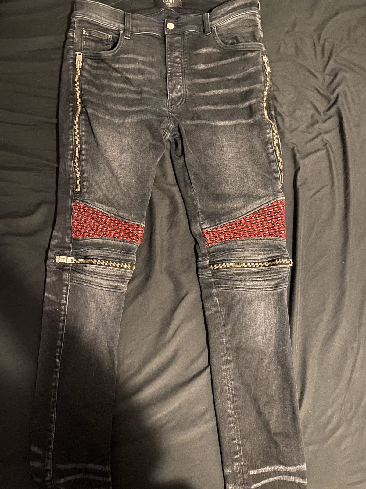 Amiri AMIRI Pink Velvet PJ MX2 Skinny Jeans Size US 34 / EU 50 - 1 Thumbnail