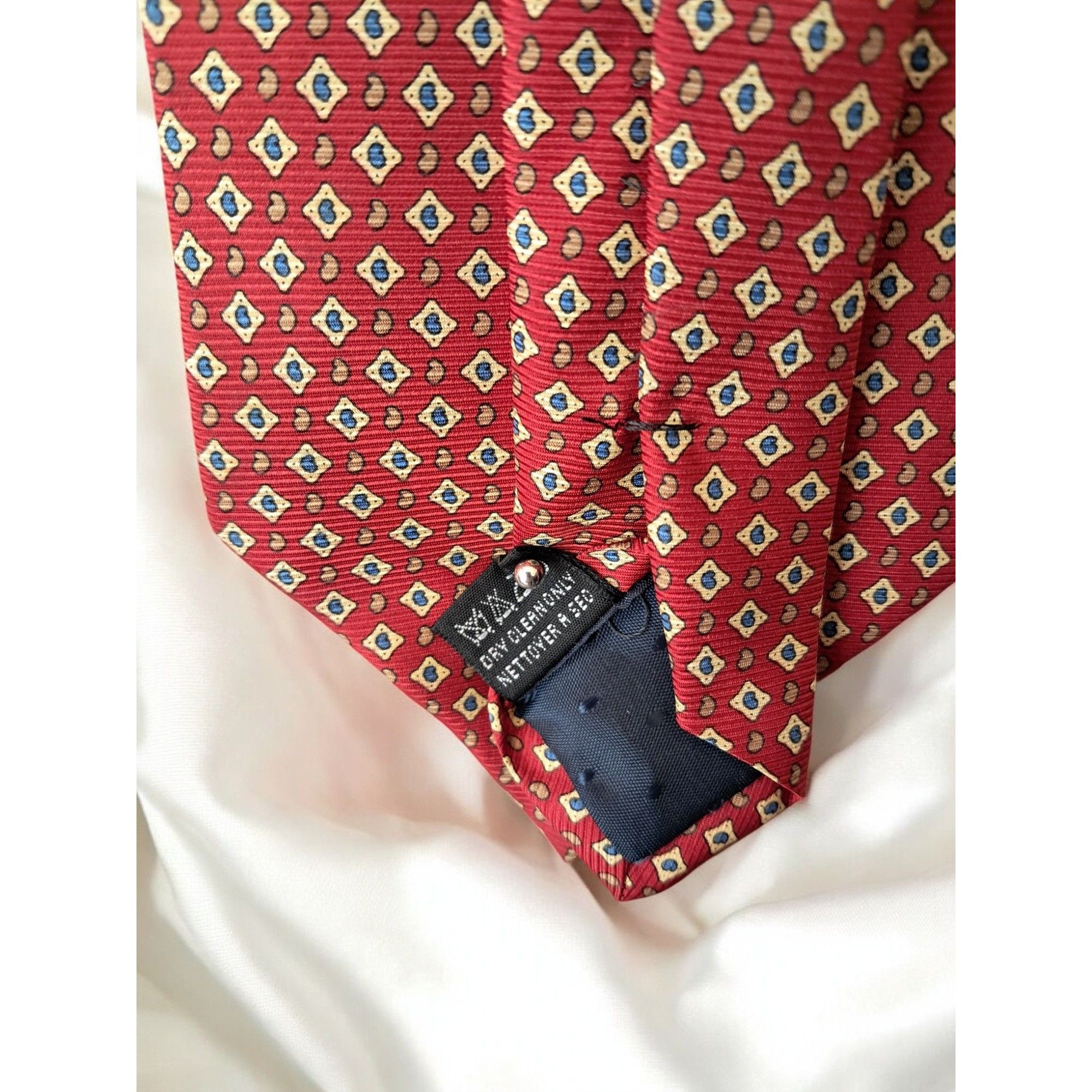 Vintage Vintage Giulio Randi Red Geometric Silk Tie – Made in Italy Size ONE SIZE - 7 Thumbnail