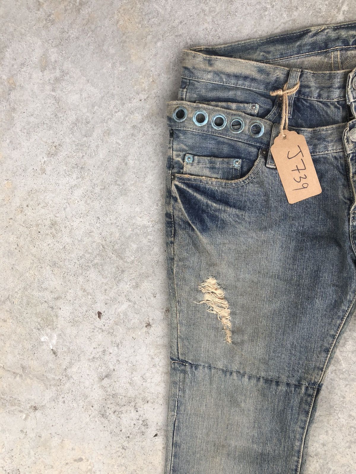 PPFM PPFM Double Waist Distressed Jeans Size US 32 / EU 48 - 4 Thumbnail