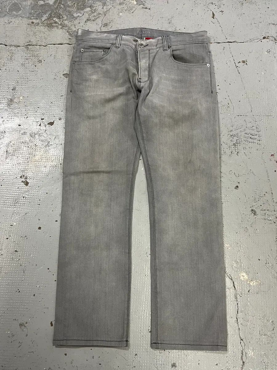 Prada AW2008 Prada Grey Denim Tapered Fit Jeans Size US 33 - 1 Thumbnail