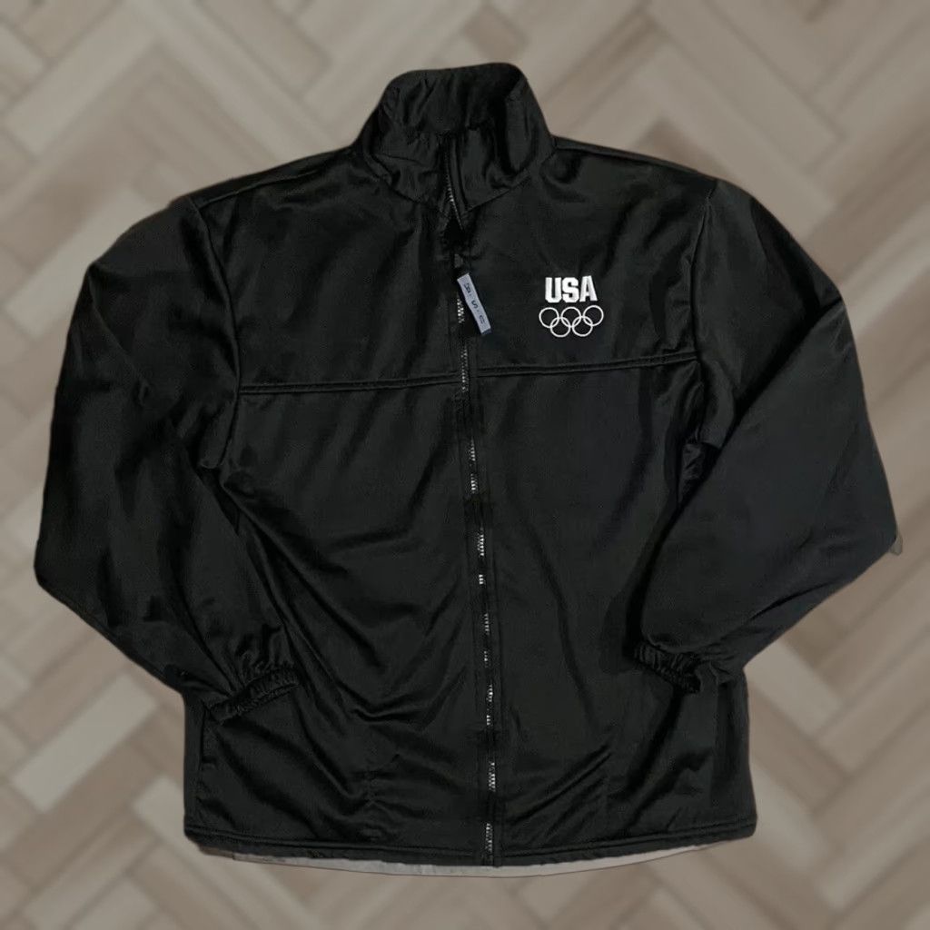 Vintage USA Olympics committee Mens Black Jacket Full Zip Lightweight Large Jacket Mens Black USA Olympics Size US L / EU 52-54 / 3 - 1 Thumbnail