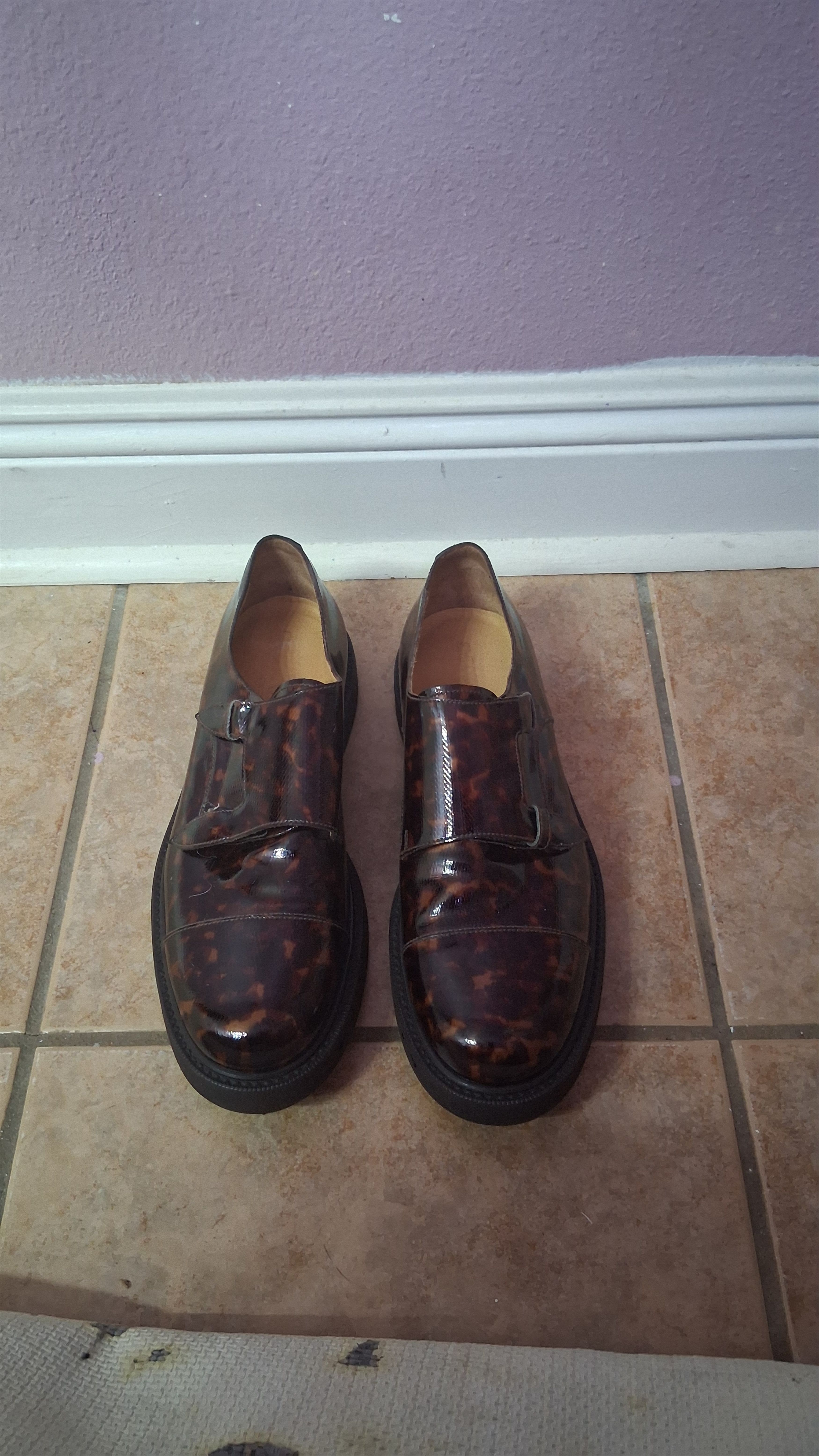 Emporio Armani × Our Legacy Tortoiseshell Patent leather shoes Size US 9 / EU 42 - 1 Thumbnail