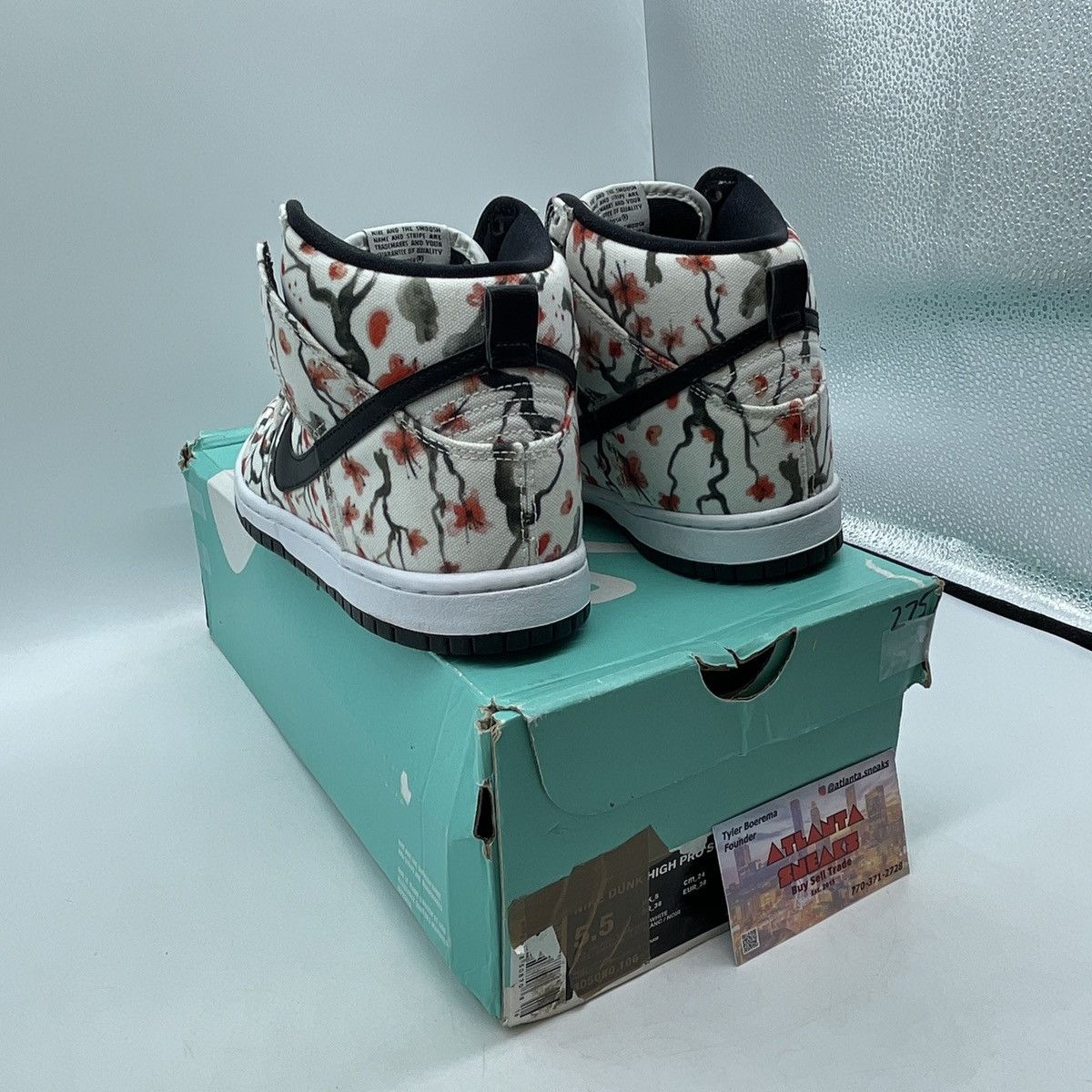 Nike Sb Dunk high pro cherry blossom Size US 5.5 / EU 38 - 4 Thumbnail