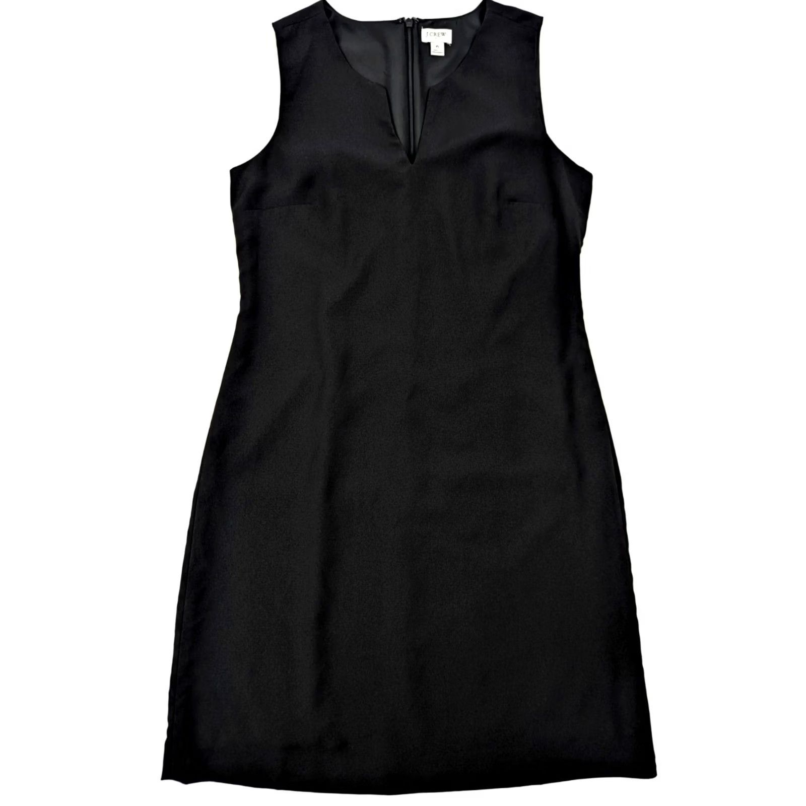 J.Crew J.Crew Black Sleeveless V-Neck Midi Dress Women 6 Black Minimalist Style Pencil Dress Modern Workwear Size M / US 6-8 / IT 42-44 - 2 Thumbnail