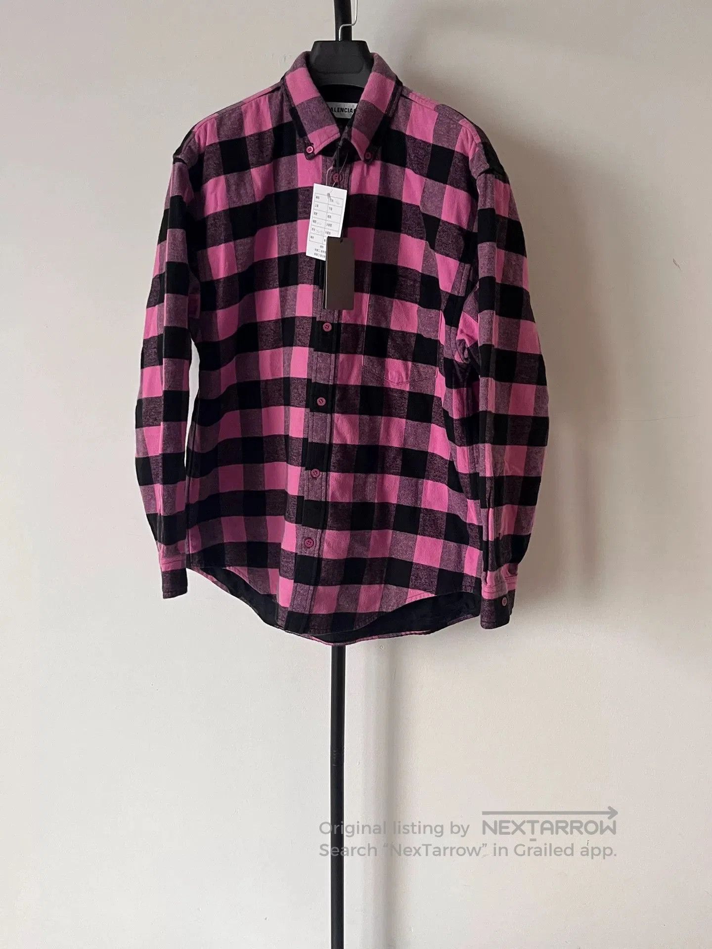 Balenciaga Balenciaga Logo Check Long Sleeve Shirt. Size US XS / EU 42 / 0 - 2 Thumbnail