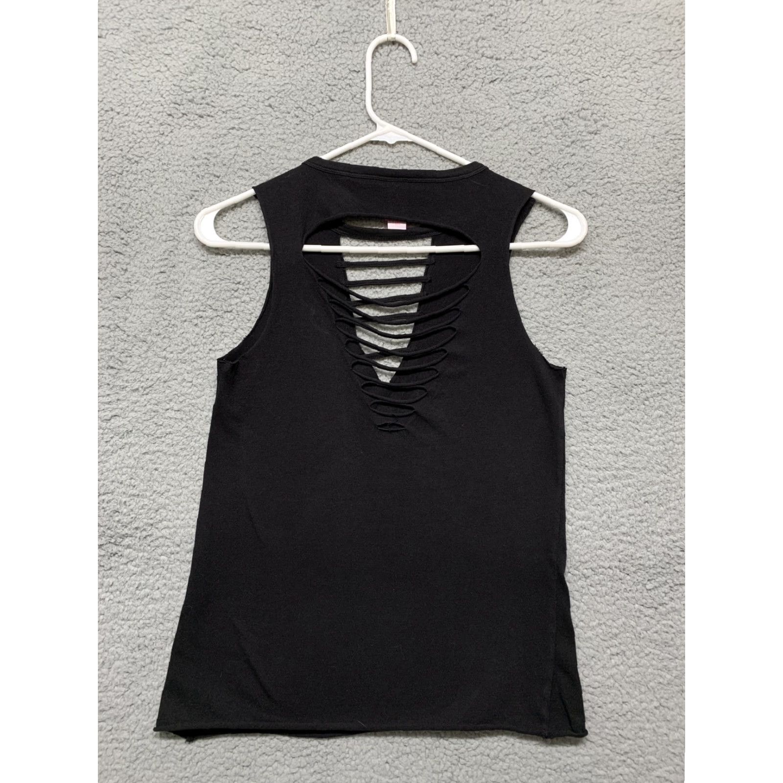 Vintage No Boundaries Skull Graphic Tank Top Sleeveless XS Black White Red Cotton Blend Knit Women's Regular Size XS / US 0-2 / IT 36-38 - 4 Thumbnail