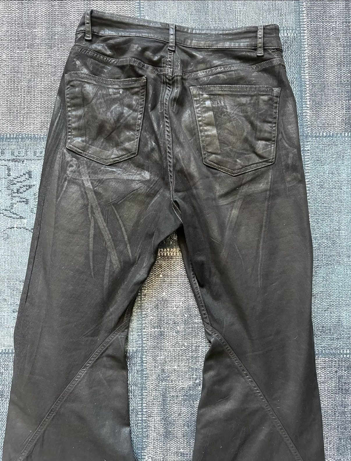 Rick Owens Rick Owens Bootcut black waxed flared jeans Size US 30 / EU 46 - 3 Thumbnail