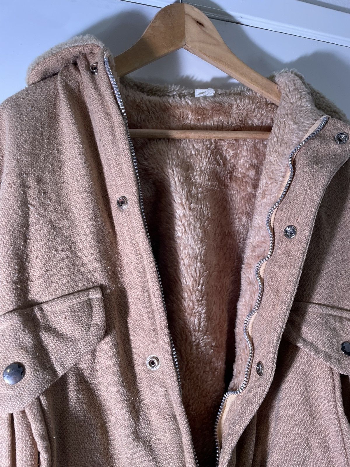 Vintage 70’s 80’s VTG Vintage Brown Tan Fur Fabric Zipper Jacket Size US S / EU 44-46 / 1 - 2 Thumbnail
