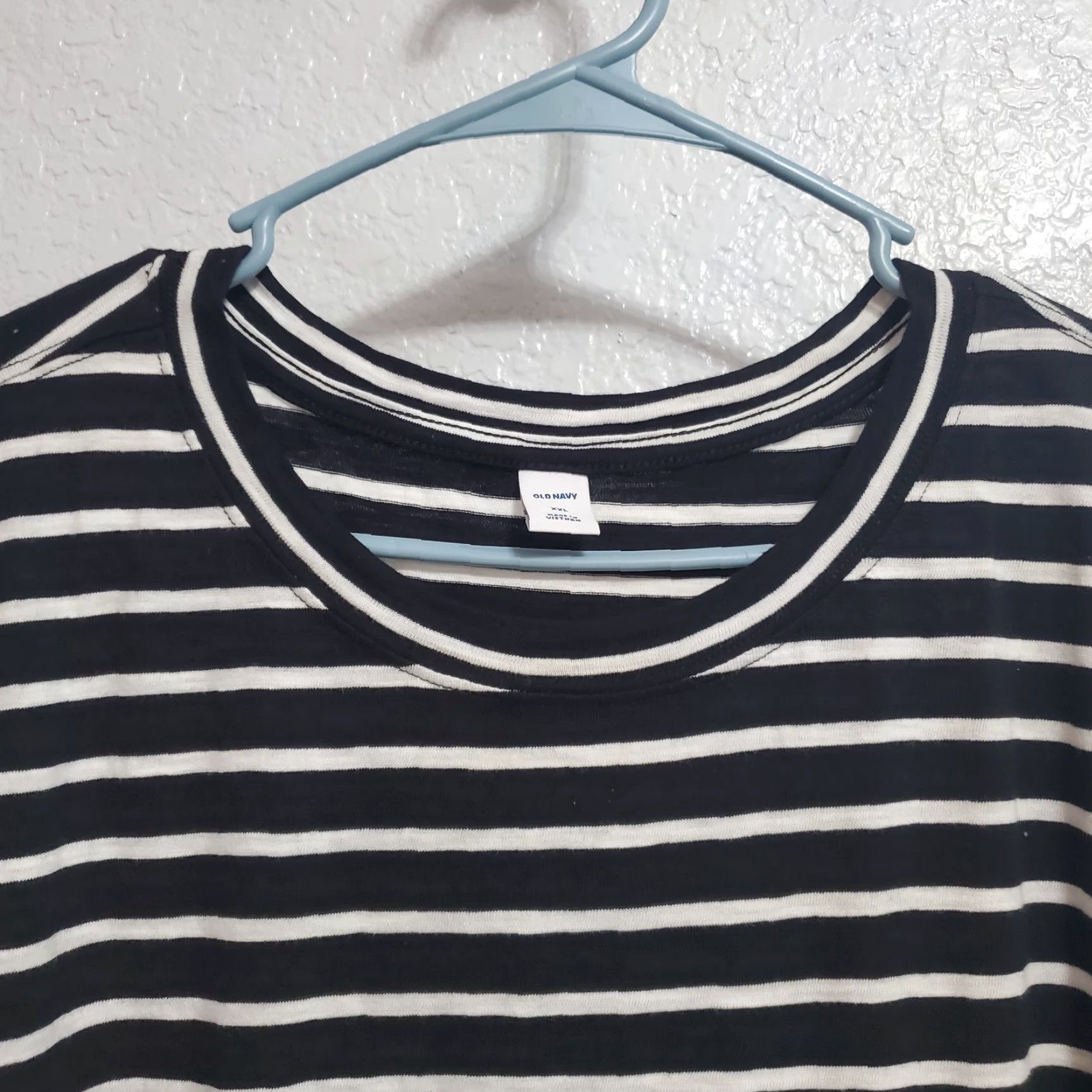 Old Navy VINTAGE Old Navy Maxi Dress Women 2XL Black White Striped Short Sleeve Cotton Nautical Casual Beach Size 40" / US 18 - 4 Thumbnail