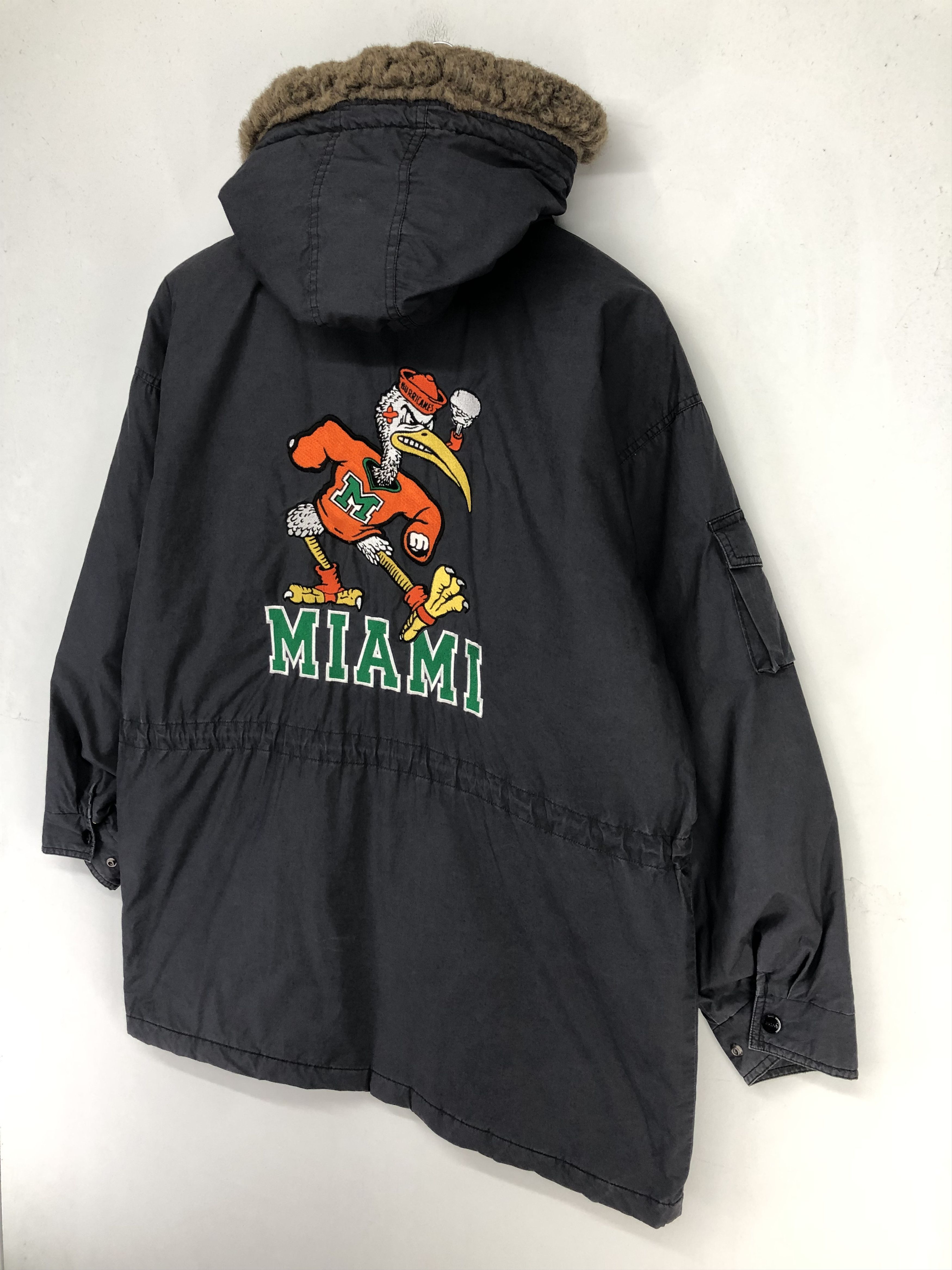 NCAA Vintage Miami Hurricanes Embroidery Logo Parka Jacket Size US L / EU 52-54 / 3 - 15 Thumbnail