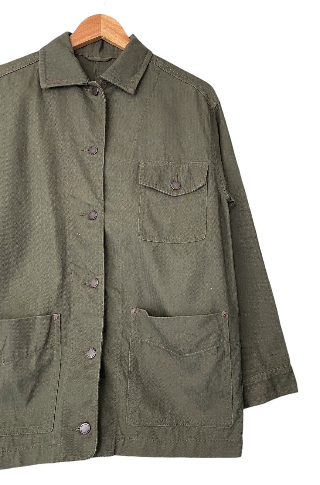 Uniqlo GU JEANS Chore Jacket Army Green Size US L / EU 52-54 / 3 - 2 Thumbnail