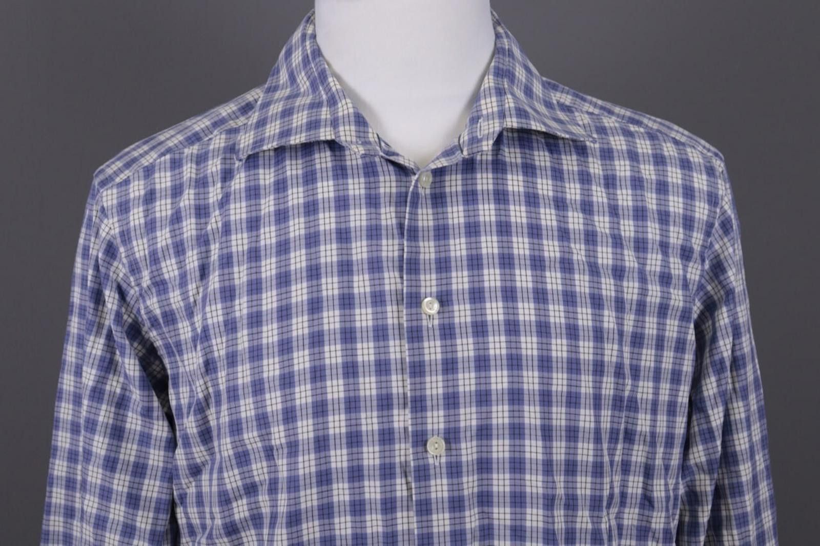 Eton Eton Contemporary Check Blue Shirt Size 45 17.75 XXL Size US M / EU 48-50 / 2 - 5 Thumbnail