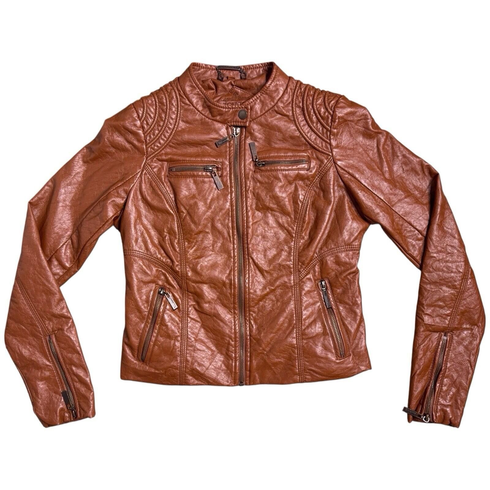 Other Y2K JouJou Jacket Womens Small Brown Vegan Leather Moto Size S / US 4 / IT 40 - 1 Thumbnail
