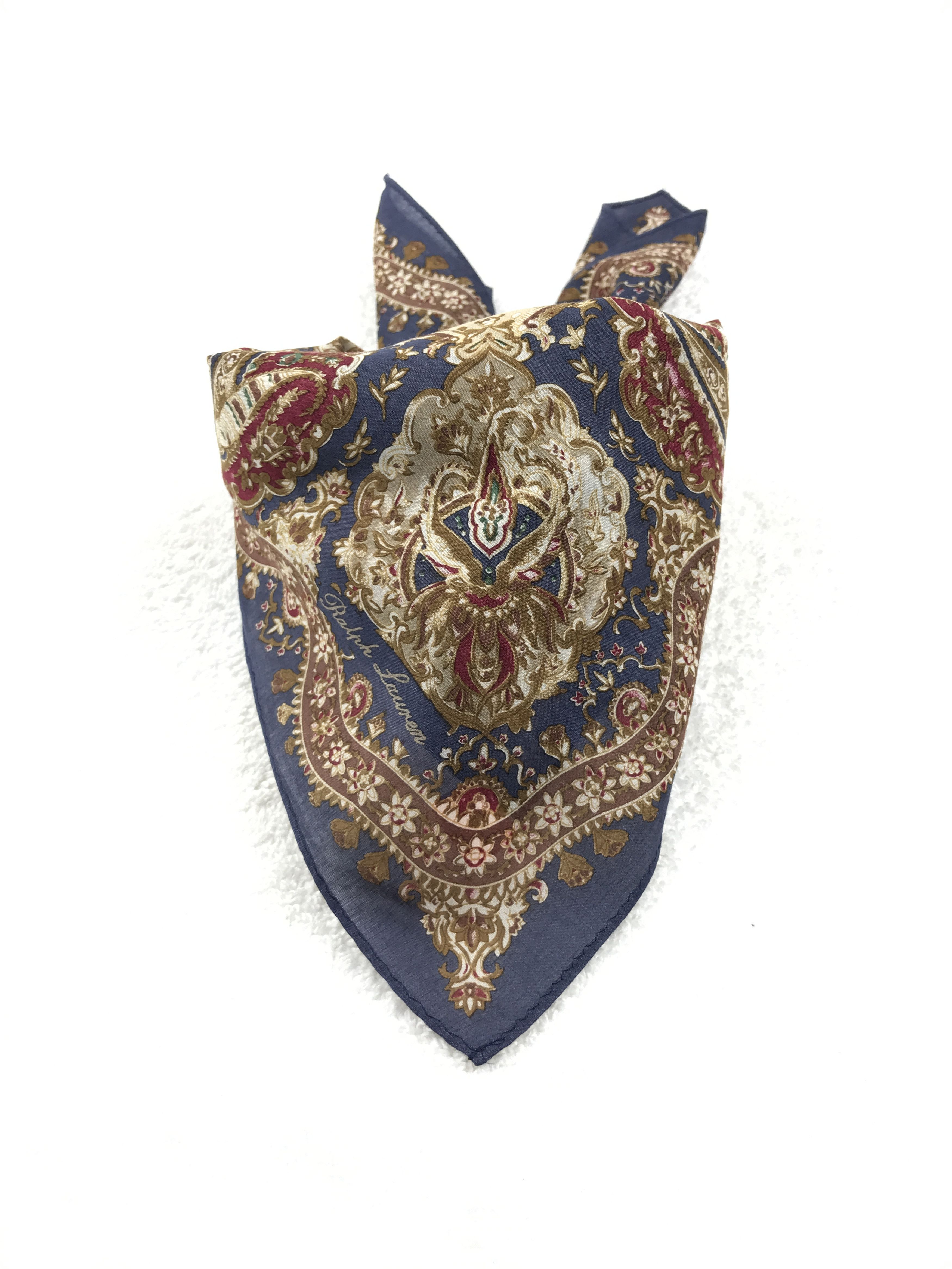 Designer × Ralph Lauren × Vintage Vintage Ralph Lauren Bandana Neckerchief Handkerchief Size ONE SIZE - 3 Thumbnail