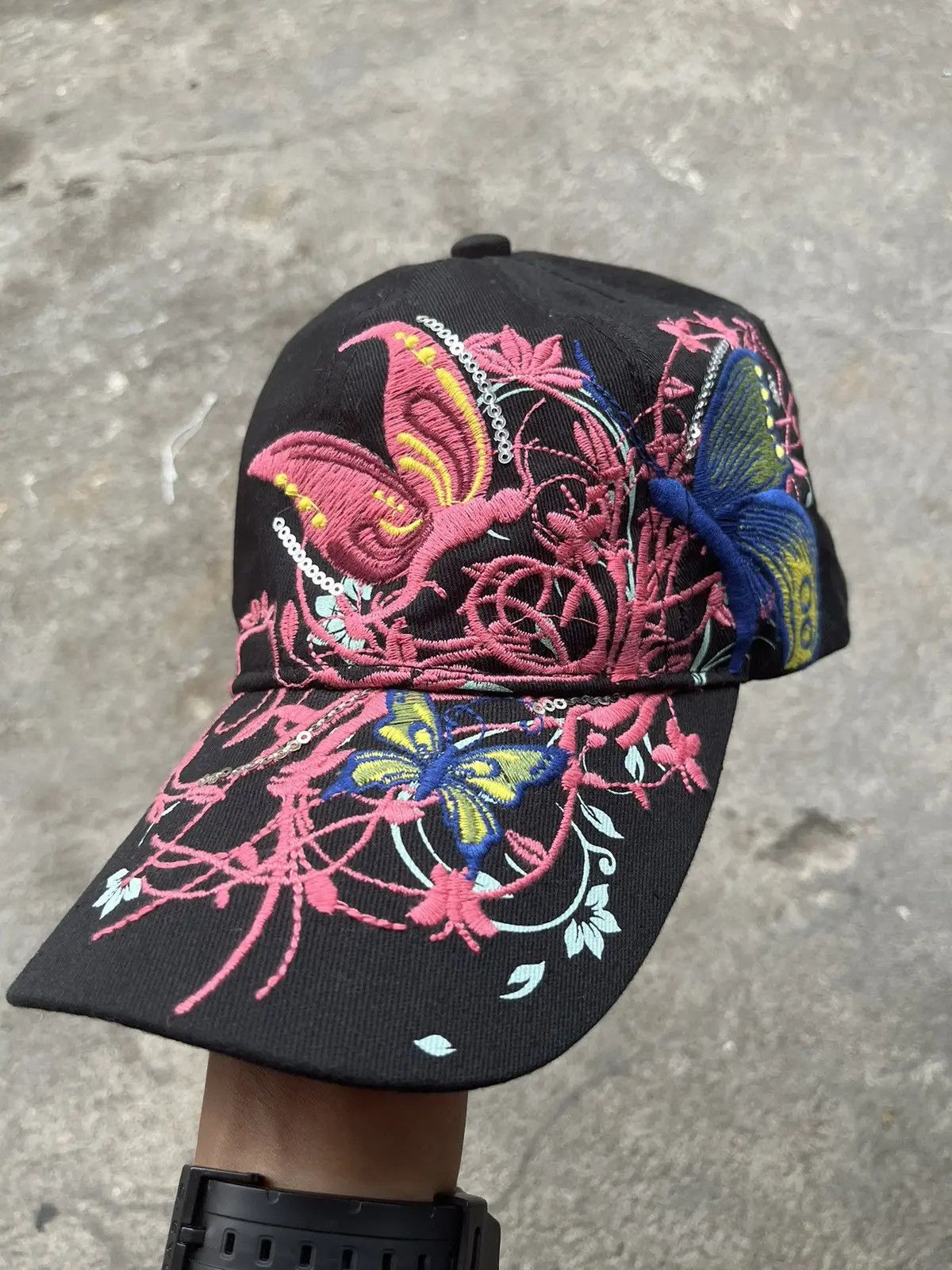 Hysteric Glamour Gothic Japanese Poem Flower Butterfly Tribal Hat LGB Size ONE SIZE - 6 Thumbnail