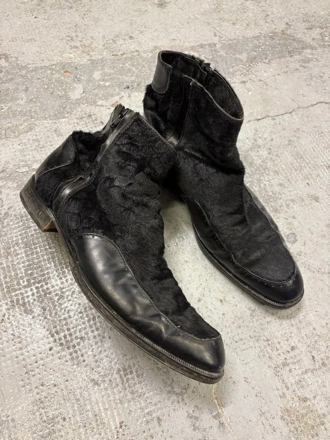 Emporio Armani AW2011 Emporio Armani Black Pony Hair Leather Boots Size US 9 / EU 42 - 5 Thumbnail