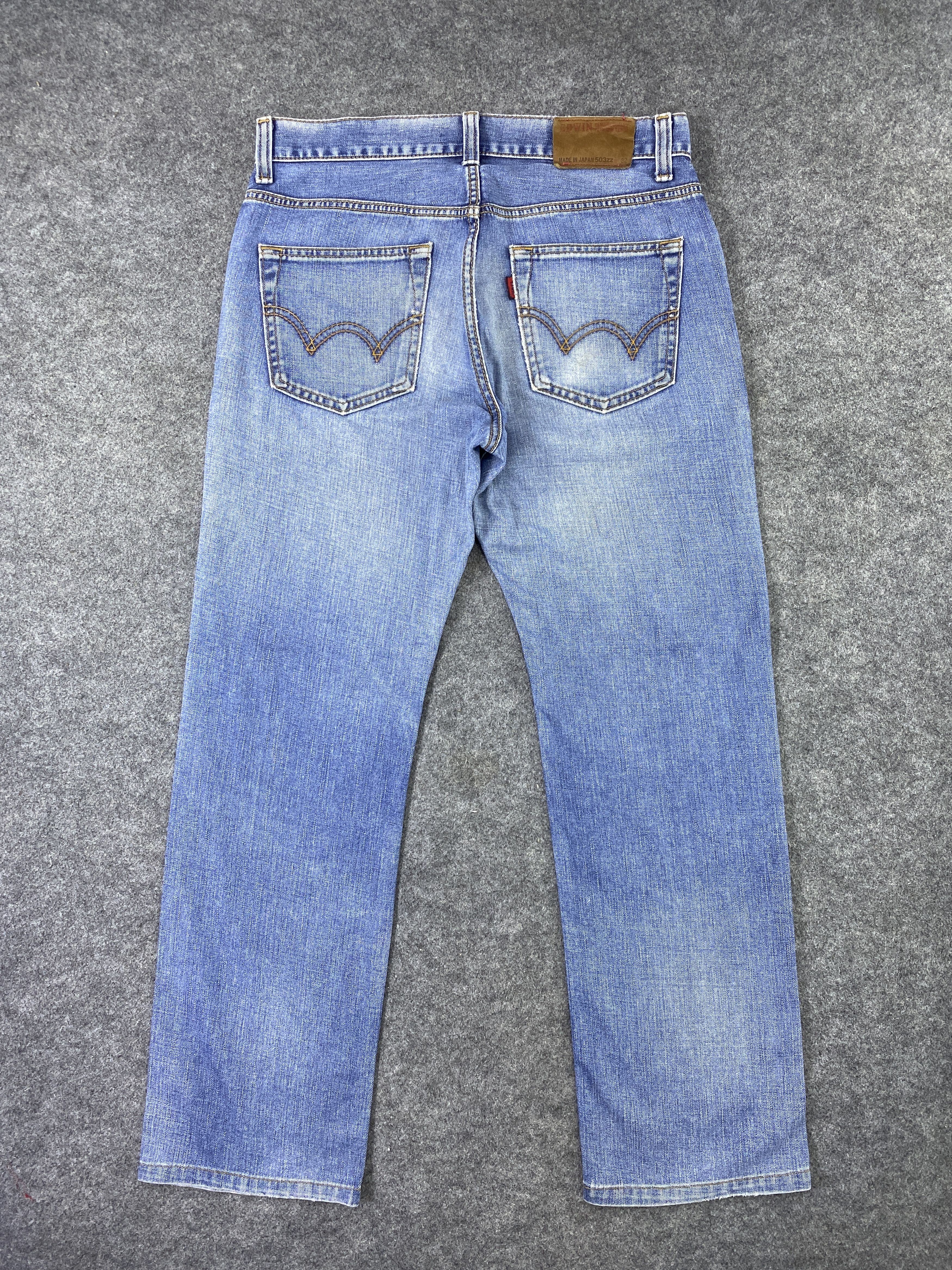 Edwin Edwin 503zz Distress Blue Wash Jeans - J970 Size US 34 / EU 50 - 3 Thumbnail