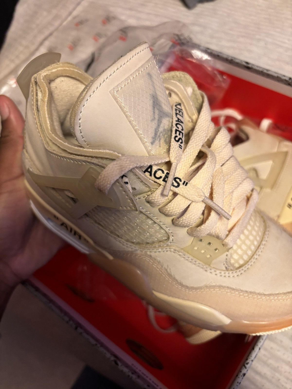 Jordan Brand × Off-White Air Jordan 4 x Off White Sail Size US 5 / IT 35 - 15 Thumbnail