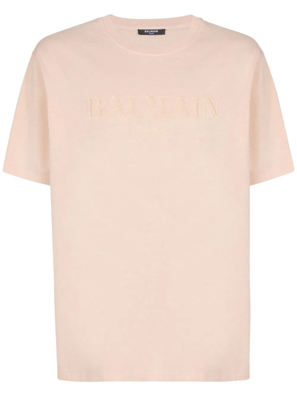 Balmain o1y0426 Logo Crewneck T-Shirt in Beige Size US XXS / EU 40 - 1 Thumbnail