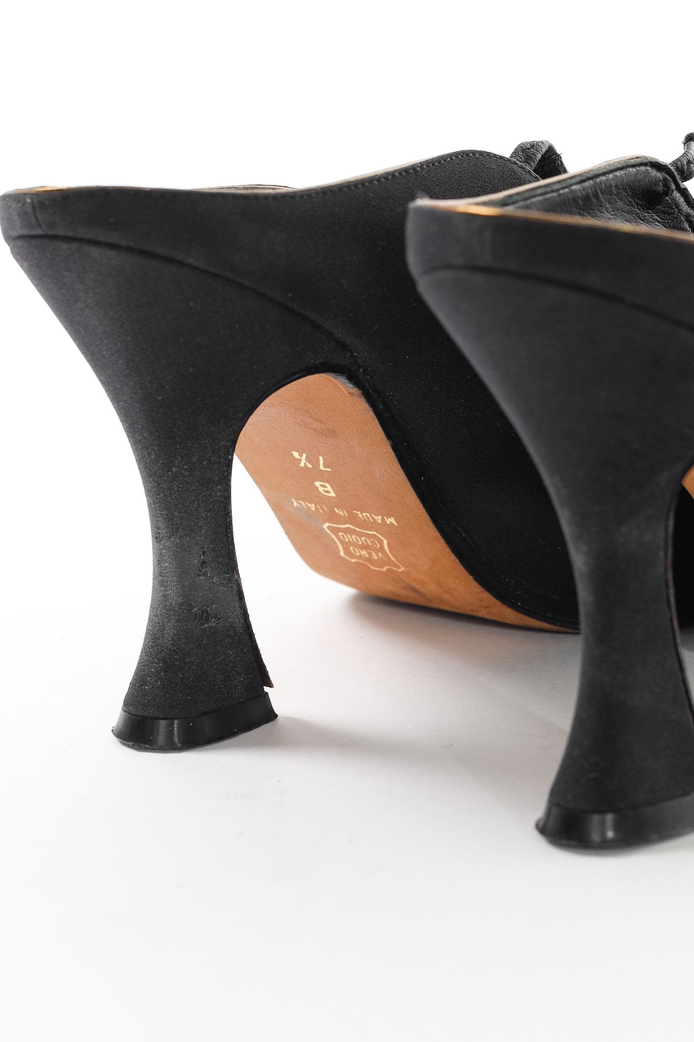 Donna Karan Donna Karan New York Black Criss-Cross Fabric Mules Size US 7.5 / IT 37.5 - 8 Thumbnail