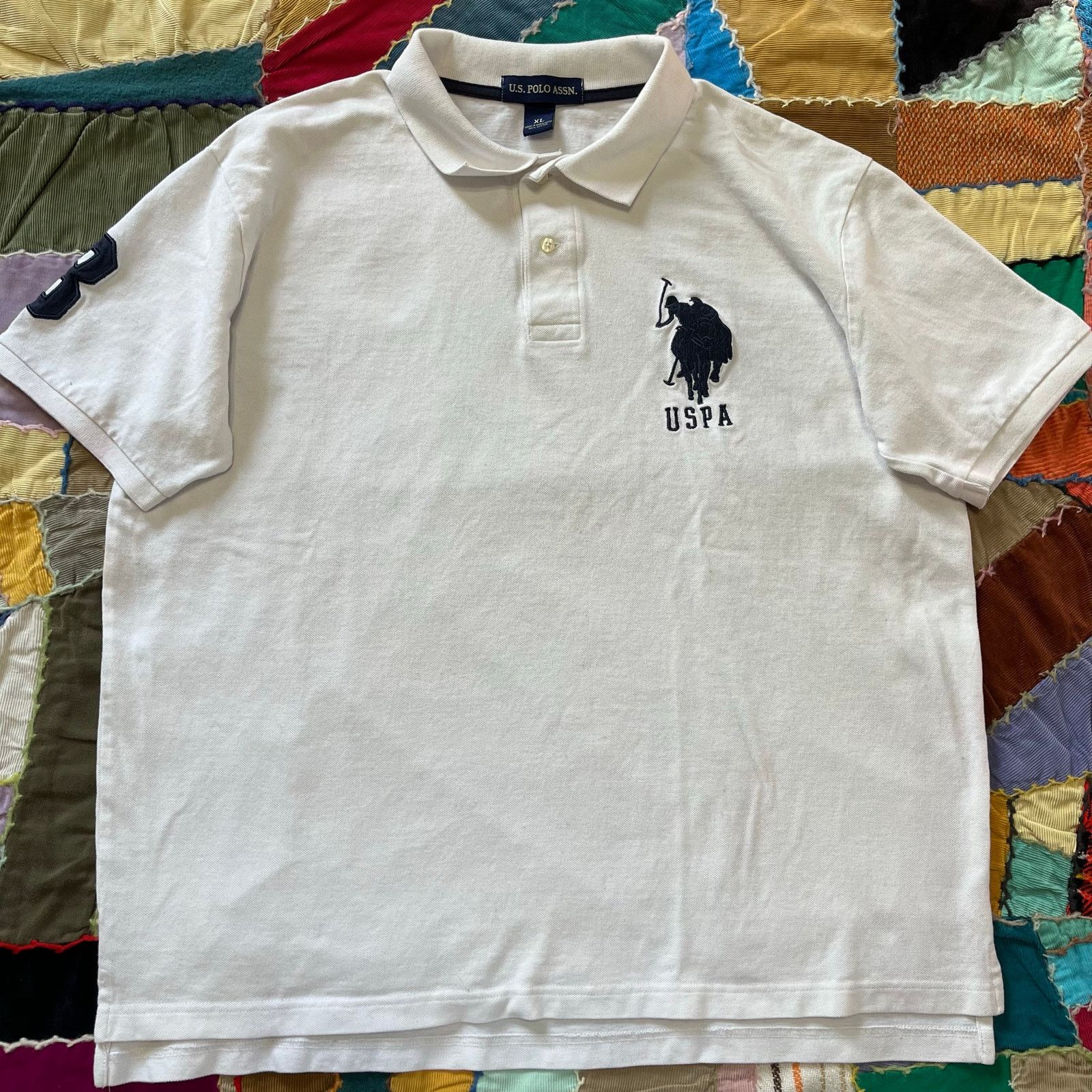 U.S. Polo Assn. U.S. Polo Assn Big Navy Blue Pony White Polo Shirt XL Size US XL / EU 56 / 4 - 1 Thumbnail