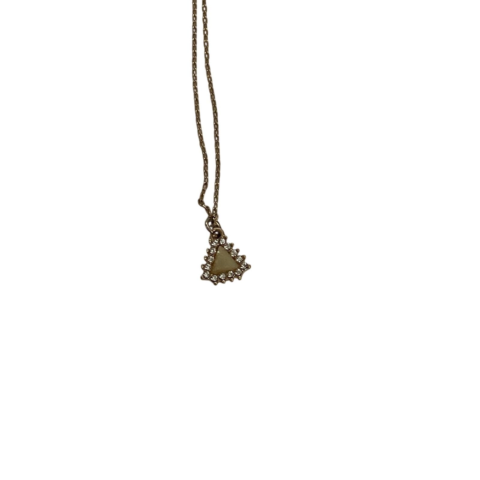 Other Cream Rhinestone triangle Pendant Necklace Gold Tone Size ONE SIZE - 1 Thumbnail