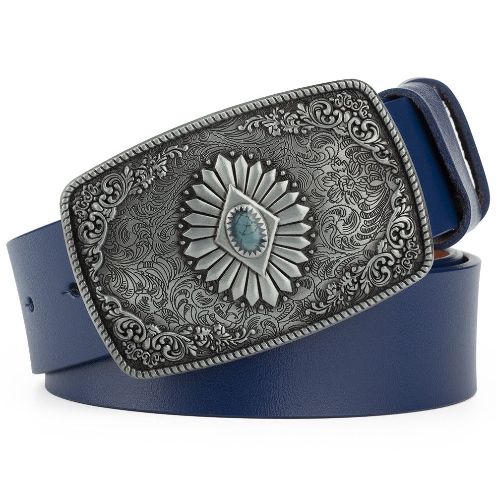 Designer Dark Vintage Belt Riveted Belts Menswear Accessories Size ONE SIZE - 6 Thumbnail