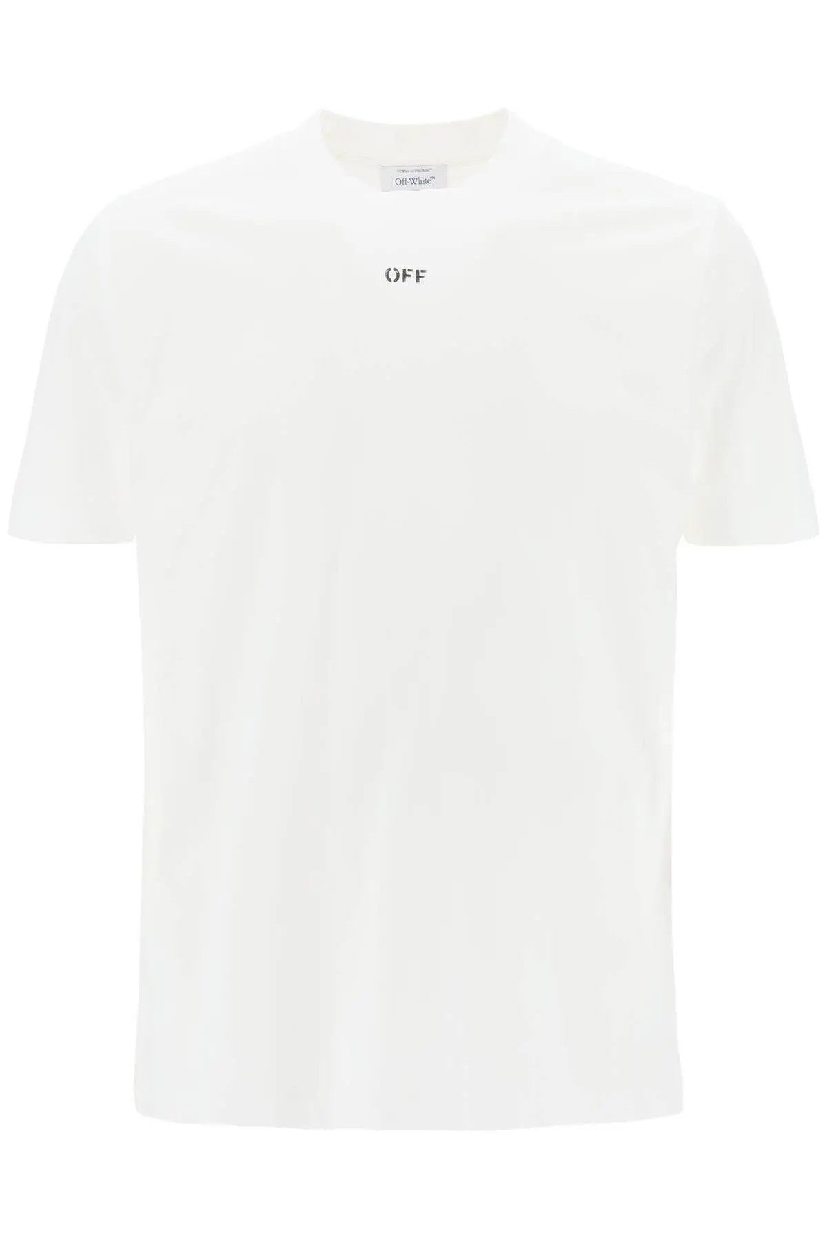 image of Off White O1S22I1N0124 Crew-Neck T-Shirt In White, Men's (Size Medium)