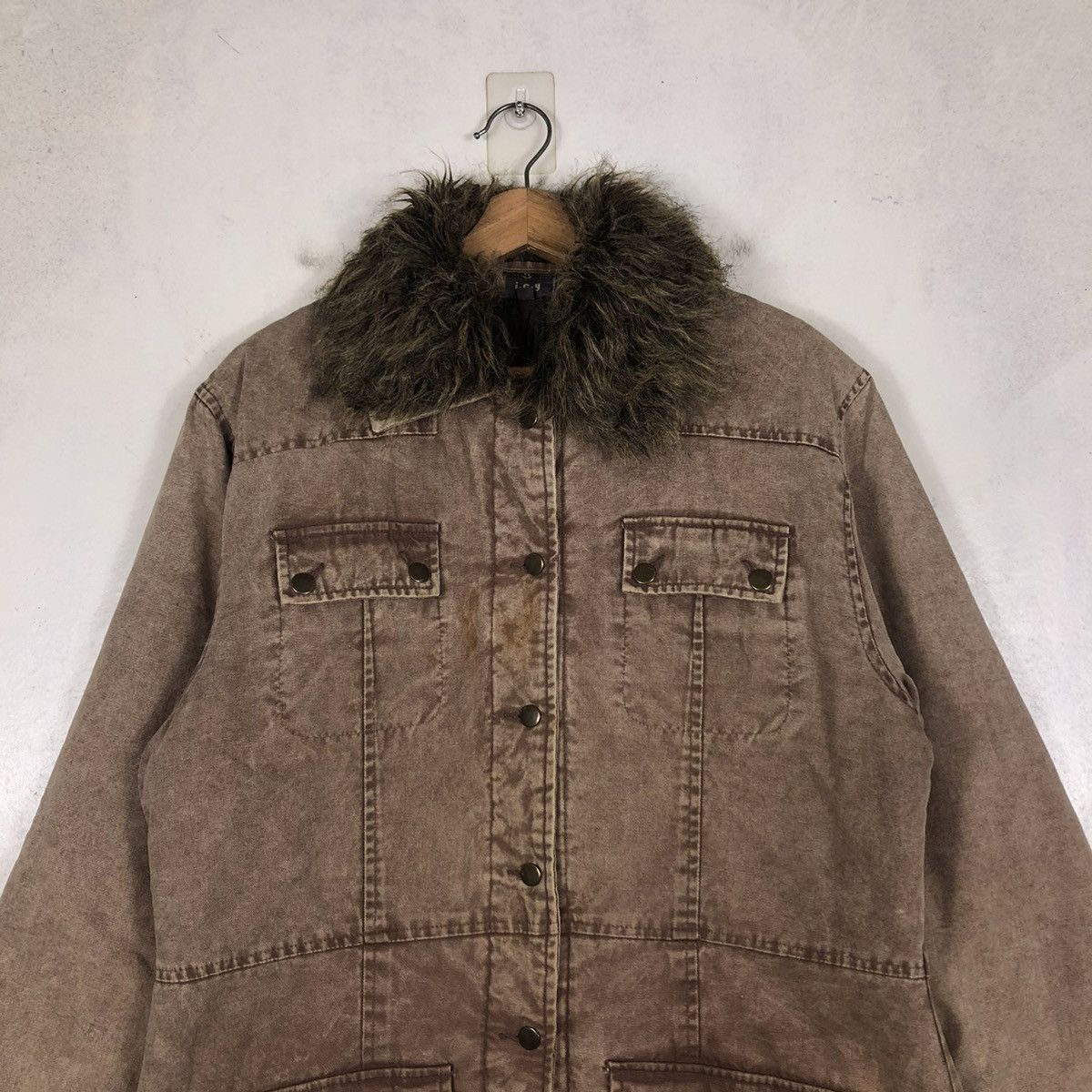 Japanese Brand 📌LONG BIKET JACKET PARKA DESIGN ICY MINK FUR COLLAR Size US L / EU 52-54 / 3 - 5 Thumbnail