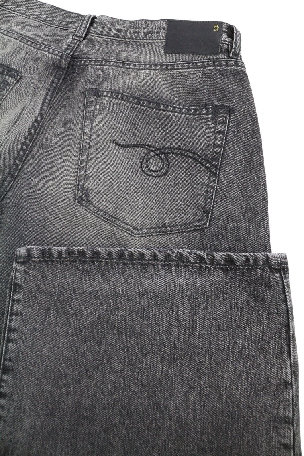 R13 D'ARCY LOOSE 33 Polaris Black Ripped PS26 Jeans 88929 Size US 33 - 6 Thumbnail