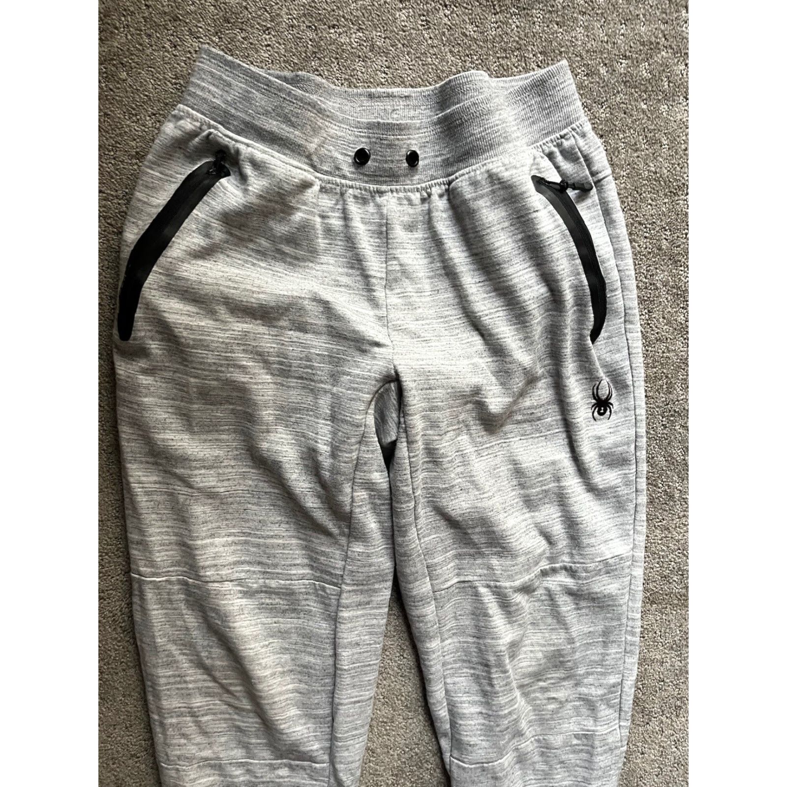 Spyder Spyder Active Pants Men M Gray Jogger Pockets No Drawstring 28in Inseam Knit Cotton Polyester Size US 31 - 2 Thumbnail